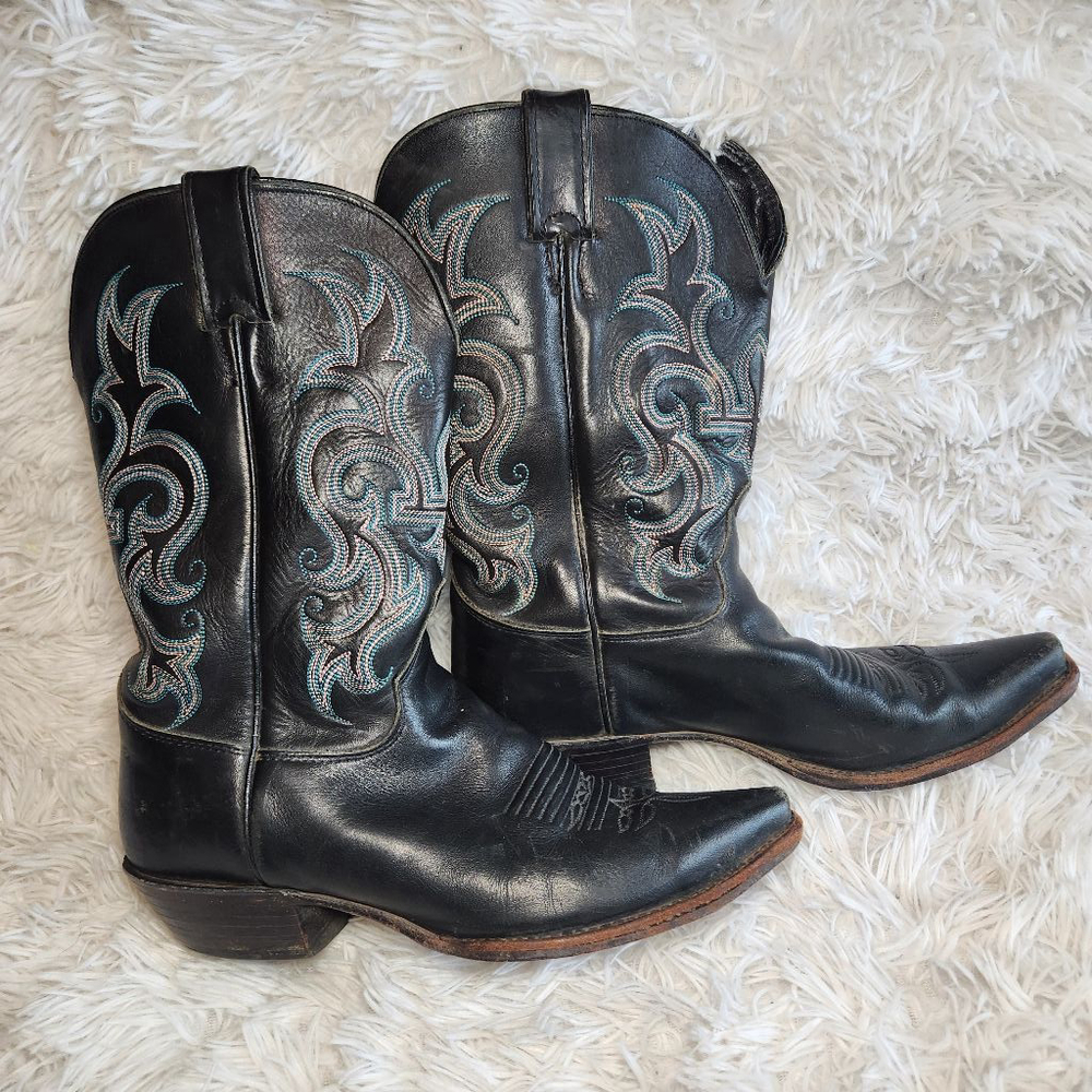 Justin Boots Calfskin Cowboy Western Boots